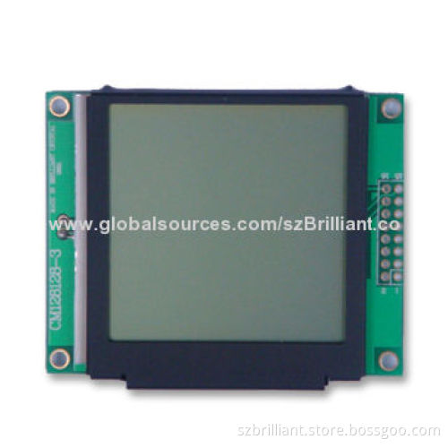 128 x 128 Dots Matrix LCD Display Module, FSTN Black/White, LED Backlight, Cog Style